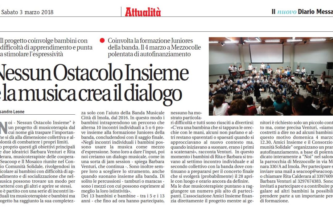 Nessun Ostacolo Insieme e la musica crea il dialogo